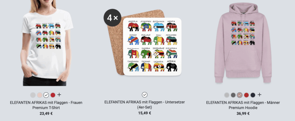 Produkte mit Elefanten Flaggen